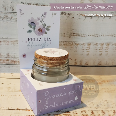 Kit Imprimible Porta Maceta N8 y Vela Día del Maestro - PDF Datos Editables