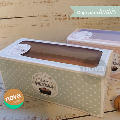 Cajita Imprimible para Budín Editable