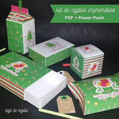 Kit Cajitas Navideñas Verdes