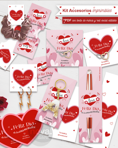 Kit Imprimible Accesorios San Valentín