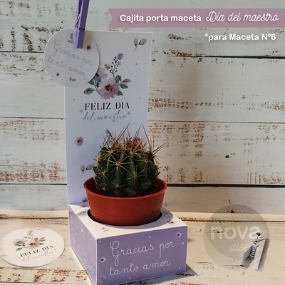 Kit Imprimible Porta Maceta N6 Día del Maestro - PDF listo para imprimir