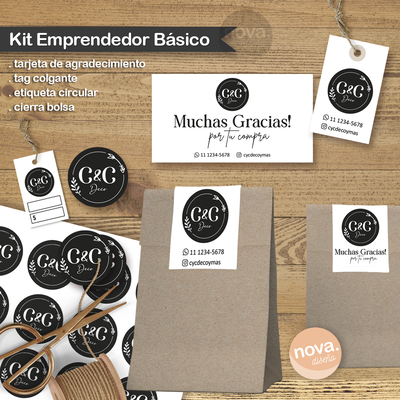 Kit Emprendedor Básico con tu Logo - Listo para Imprimir
