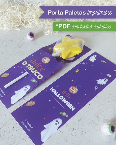 Kit Imprimible Porta Paleta Halloween 25 - TODOS LOS TEXTOS Editables