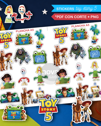 Kit Imprimible Stickers Toys Story 5