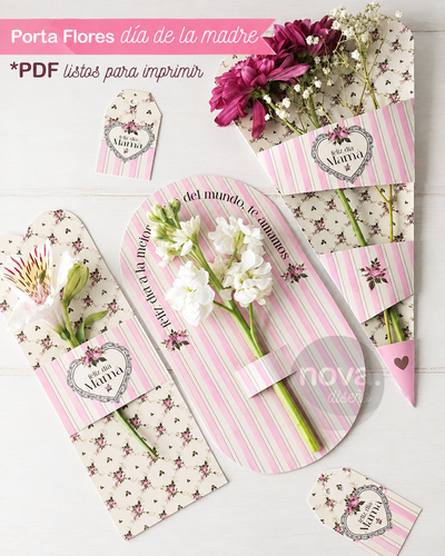 Kit Imprimible Porta Flores Día del la Madre 26