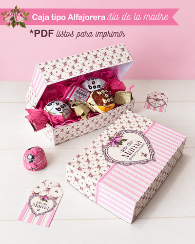 Kit Imprimible Caja Tipo Alfajorera 2 MEDIDAS - Día de la Madre 26