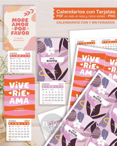 Kit imprimible Tarjeta y Calendario FRASES 27 B