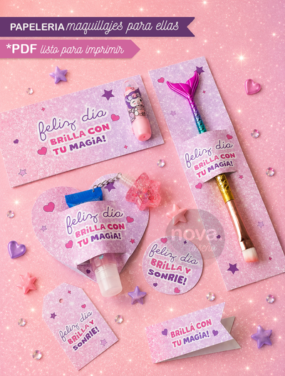 Kit Imprimible Papeleria Maquillaje para Ellas 26