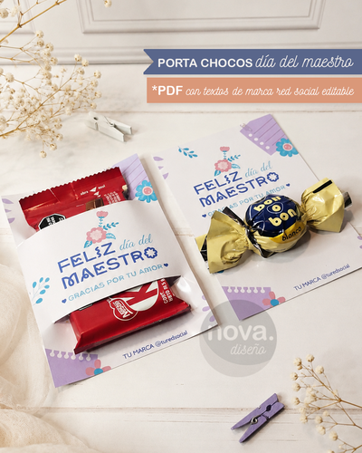 Imprimible Porta Chocos Día del Maestro 26