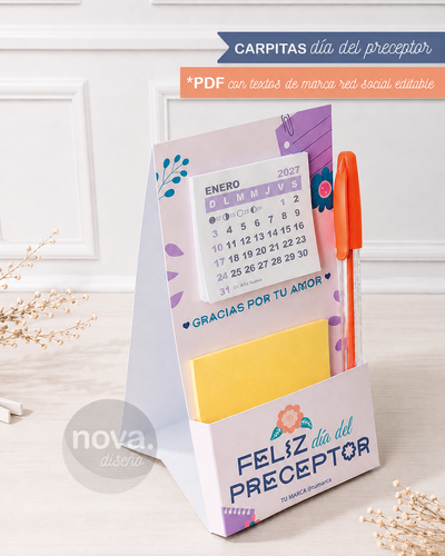 Imprimible Carpitas con Calendario Día del Preceptor 26