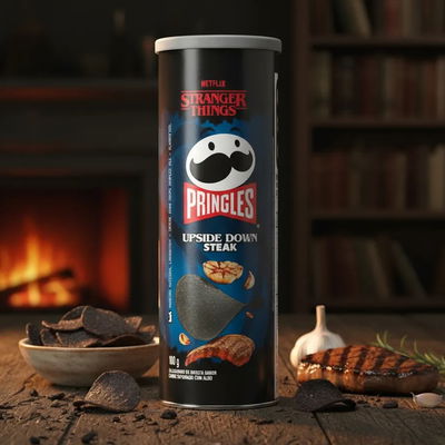 Pringles Upside Down -sabor Steak - Stranger Things 100g