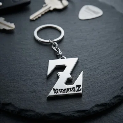 Llavero Dragon Ball Z Logo De Metal Cromado Grabado