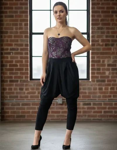 Mono Strapless Lycra Con Encaje Talle U Negro U