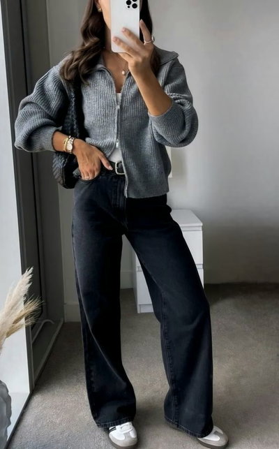 WIDE LEG BLACK WASH