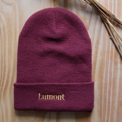 Beanie bordó bordado