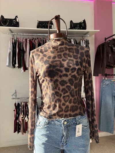 Polera De Tul Animal Print