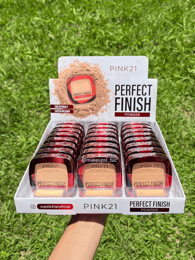 Polvo compacto con espejo y esponja Pink21 Packx3u.
