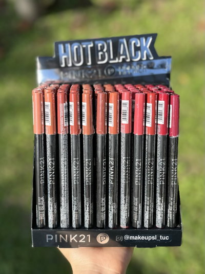 Delineador de labios Pink21 Hot Black Packx12