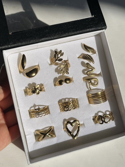 Anillos regulables en acero dorado (surtidos)