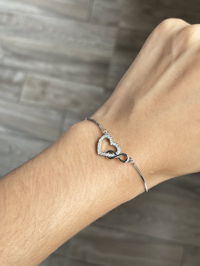 Pulsera de bronce corazon+infinito 