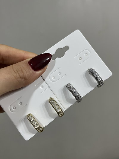 Aros cuadrados con strass 