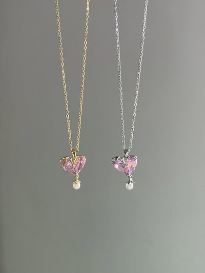 Cadenita corazon con perla