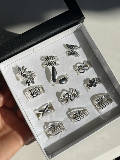 Anillos regulables en acero blanco (surtidos)