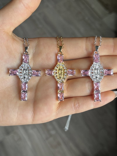Cadenita cruz con virgen