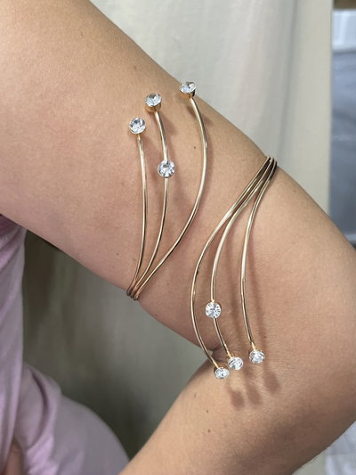 Brazalete con strass en acero QyD