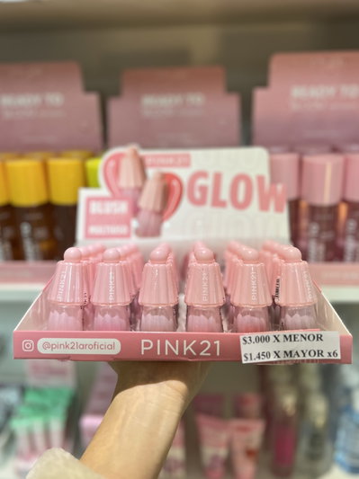 Rubor liquido con esponja aplicadora Pink21 pack x6