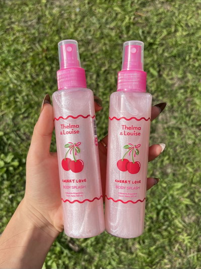 Body Splash Cherry con glitter 100ml x2