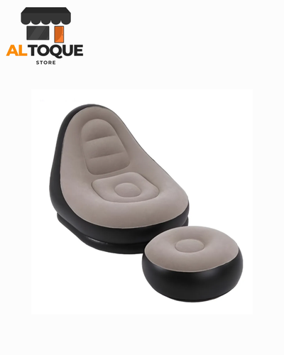Sillón Inflable Ultra Cómodo tipo Puff con Reposapiés