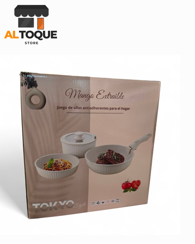Set Ollas Antiadherente Mango Desmontable