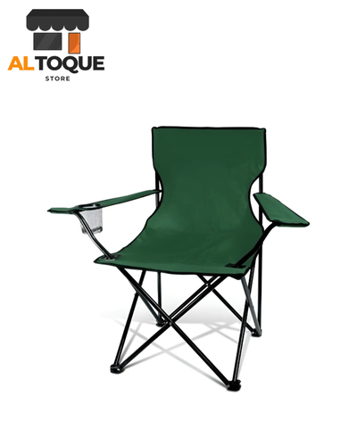 Silla Plegable Camping Reforzada – Perfecta para el aire libre - Color Verde Militar