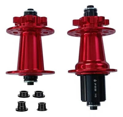 Juego de mazas ZTTO DR290 32H 6 palas HG eje pasante y QR / body HG / Rojo