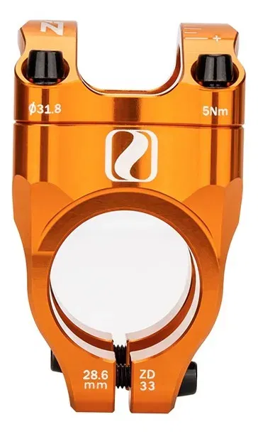 Stem corto 33mm 0° aluminio CNC ZTTO Naranja