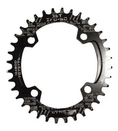Monoplato SNAIL  36T 104BCD ovalado negro