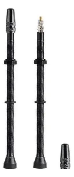Kit válvulas tubeless presta aluminio 100mm desmontables x2 Negro