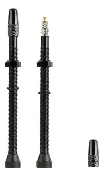 Kit válvulas tubeless presta aluminio 80mm desmontables x2 Negro