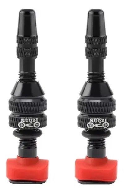 Kit válvulas tubeless presta aluminio 40mm desmontables x2 Negro