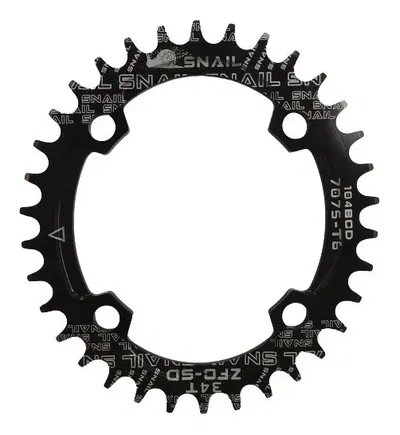 Monoplato SNAIL  34T 104BCD ovalado negro