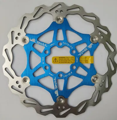 Disco de freno SNAIL 160mm 6T centro aluminio Azul
