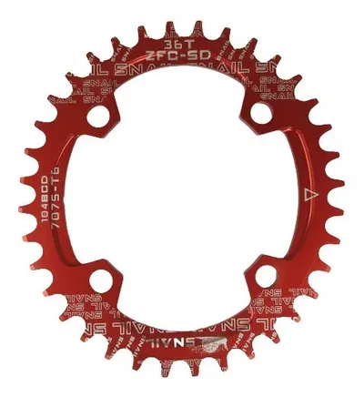 Monoplato SNAIL  36T 104BCD ovalado rojo