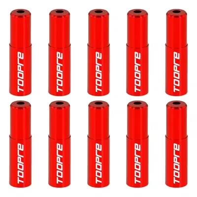 Topes aluminio x10 para funda cable de freno rojo TOOPRE