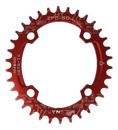 Monoplato SNAIL  34T 104BCD ovalado rojo