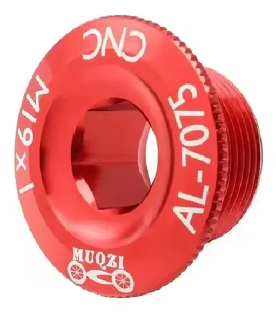 Tornillo tapa centro palanca M19x1 aluminio 7075 anodizado Rojo