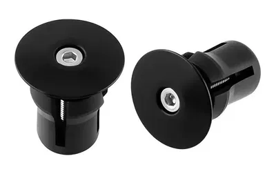 Tapón aluminio tope puño para manubrio - Negro