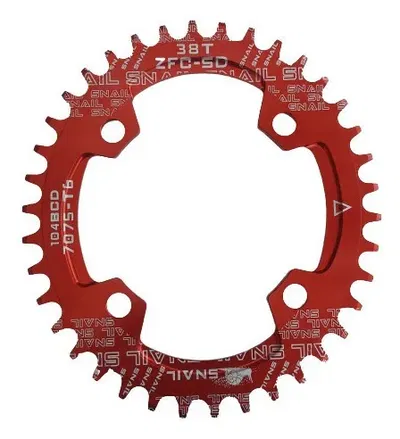 Monoplato SNAIL  38T 104BCD ovalado rojo