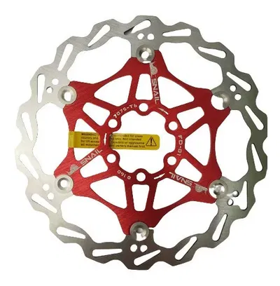 Disco de freno SNAIL 160mm 6T centro aluminio Rojo