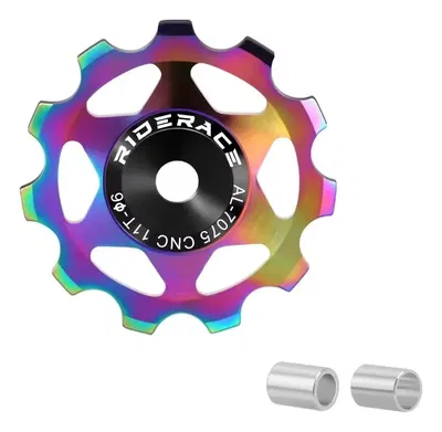 Rueda polea roldana descarrilador trasero aluminio 13T Tornasolado